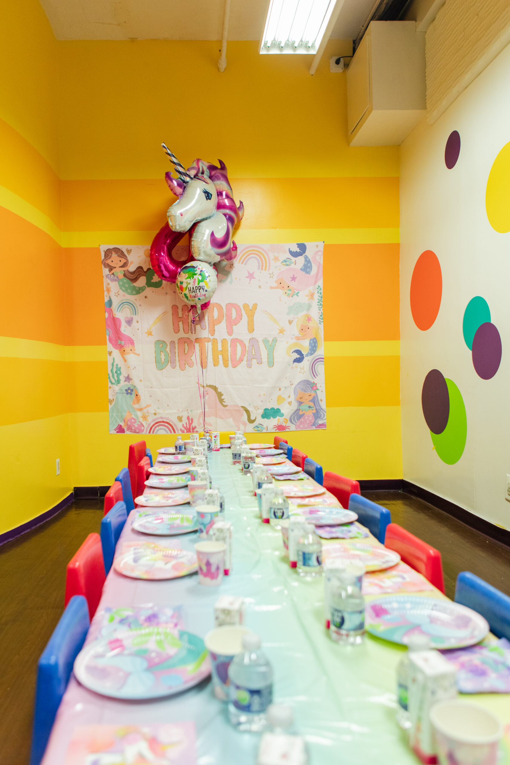 Birthday party setup at Jodi's Gym in NYC